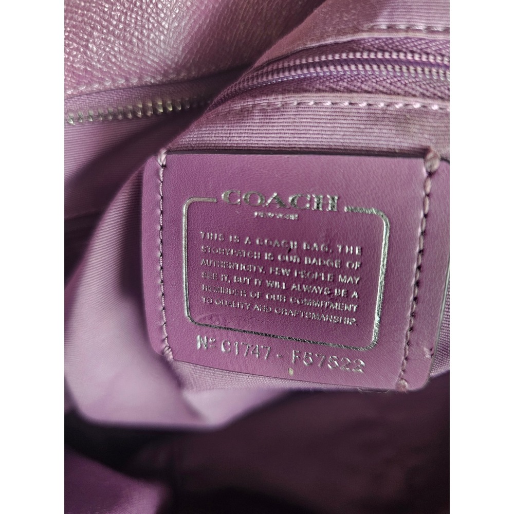 Coach City Tote in Crossgrain Leather Purple F57522 Handbag Shoulder Bag - Picture 7 of 12